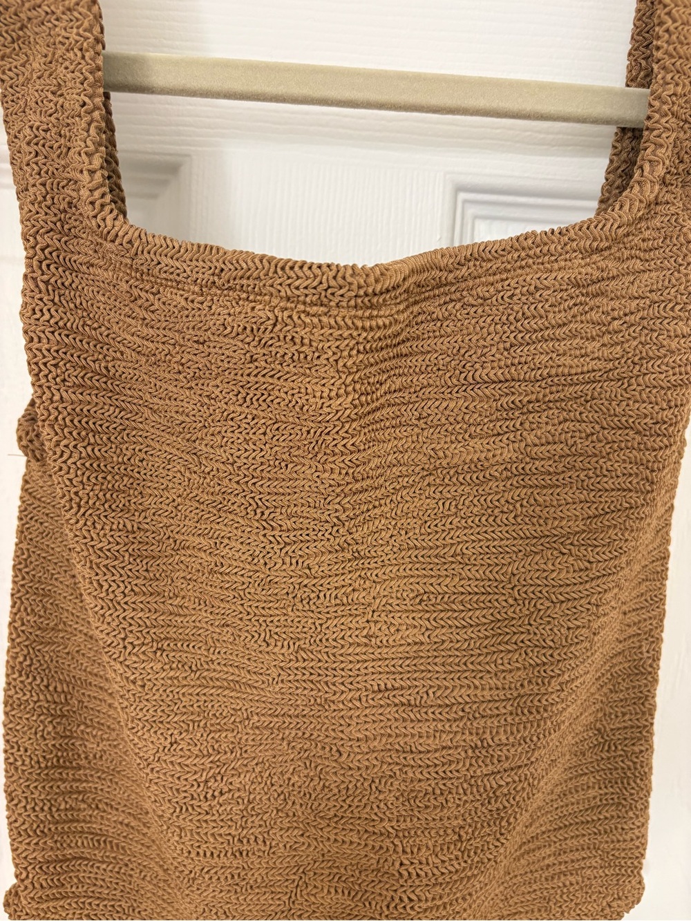 Hunza G Brown Textured One-Piece Swimsuit - Picture 4 of 9